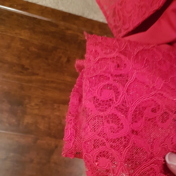 Jovani Long-Sleeve Slit Lace Evening Gown - Picture 5 of 7